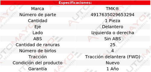 1 - Maza Del Izq/der Sin Abs Tmk Ecosport L4 2.0l Ford 04-13 Foto 2