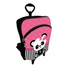 Mochila Plus Bolsa Escolar C/ Carinho Panda Lacinho