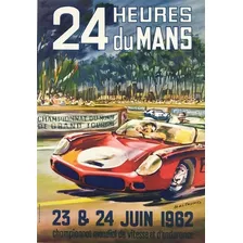 Poster Vintage 24 Horas 1962 Le Mans Ferrari 30x42cm