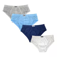 Kit 4 Cueca Slip Juvenil 100% Algodão - Luna Cod. 0571