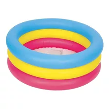 Piscina Inflável Redondo Jilong Kiddy Pool 10086-1 66l Azul E Amarela E Rosa