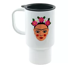 Jarro Termico Cara Frida Kahlo Vincha Flores