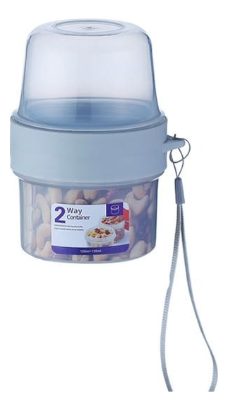 Taper Pote Contenedor 2 En 1 P/cereal Frutas Yogurt 310+360m Color Semi Transp