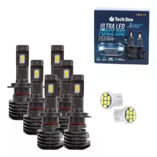 Kit 6 Lâmpadas Ultra Led Force One 6000k Alto Baixo Milha