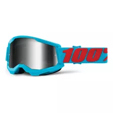 Goggles Moto Strata 2 Summit Silver Lens 100% Originales Color De La Lente Plateado Talla Unitalla