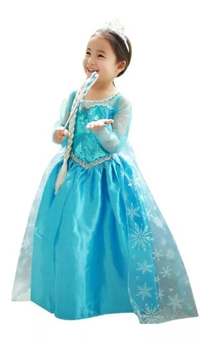 Vestido Fantasia Frozen Elza Elsa Anna Princesa