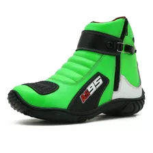 Bota Coturno Motoqueiro Motociclista Couro Palmilha Gel 095