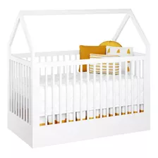 Berço Montessoriano Casinha Com Colchão Wood Branco Divicar