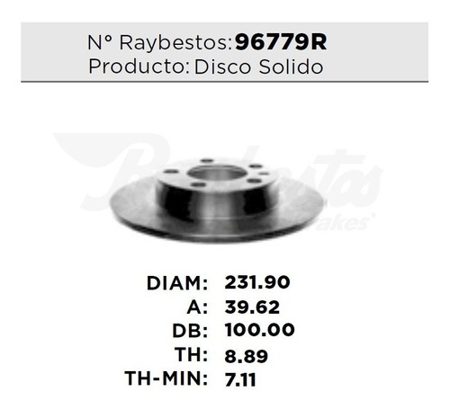 Disco Rotor Trasero 96779r Seat Ibiza 02-13 Audi A1 11-19 Foto 4