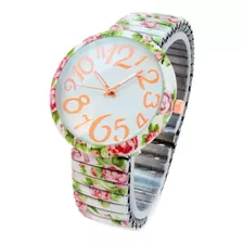 Reloj Para Mujer Con Diseño Floral De Rosas Blancas Y Fácil 