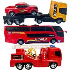 Caminhão Cegonheira Cegonha Bombeiros Onibus Busão Brinquedo