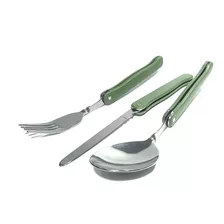 Set Cubiertos Plegable Camping Militar Supervivencia C/funda