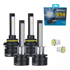 Kit 4 Lâmpada Super Led S14 Nano Shocklight Farol Alto Baixo