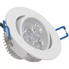 12 Spot 3w De Led Direcional Embutir Sanca Redondo Cor Branco Quente Bivolt