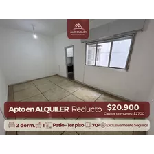 Apartamento Alquiler Reducto 2 Dormitorios Con Patio, 1er Piso Al Frente, Bajos Gastos Comunes!