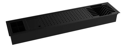 Escorredor De Embutir / Sobrepor Calha Inox Úmida Preto 90cm Preto
