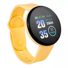 Reloj Inteligente Smartwatch Smart Mujer Hombre Noga Sw09 Ep Color De La Caja Blanco Color De La Malla Amarillo Color Del Bisel Negro