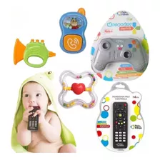 Kit 3 Chocalho Mordedor Controle E Tv Para Bebê 1ª Infância 