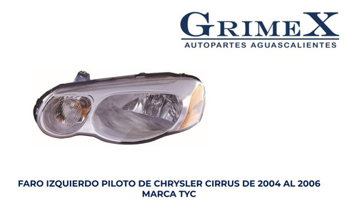 Faro Chrysler Cirrus 2004-04-2005-05-2006-06 Tyc Ore Foto 9