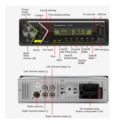 Dual Bluetooth Swm-505 Coche Estreo U Disk Tarjeta Tf Repro Foto 6