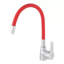 Torneira Gourmet Flexivel Vermelha Misturador Monocomando Cor Vermelho