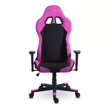 Cadeira De Escritório Gamer Xt Racer Defender Polyester Cor Preto E Rosa