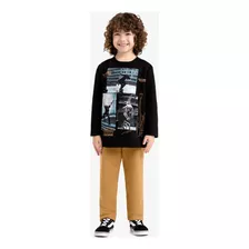 Conjunto Infantil Blusão Com Calça Rovi Kids Preto