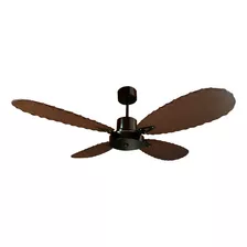 Ventilador De Techo Negro 4 Palas Rattan