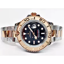 Reloj Rol Yacht Master Oro Rosa/negro Acero Automatico 41mm