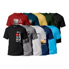 Kit 10 Camisetas Camisas Masculina Atacado Premium Fio 30