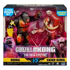 2 Bonecos Kong Vs Skar King De 15cm Com Acessórios Godzilla
