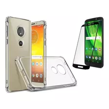 Kit Capa Tpu Anti Impacto+película Vidro 3d P/ Moto G6 Play