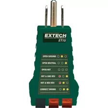 Extech Probador De Receptaculos Et15, Verde