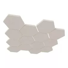 Espuma Acústica Branca Lã De Pet Hexagonal 30 X 5cm C/10 Und