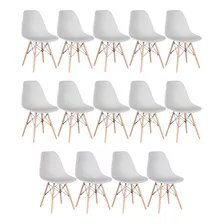14 Cadeiras Charles Eames Wood Cozinha Dsw Cinza Claro