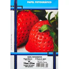 Papel Fotográfico A4 Dupla Face 220g 20 Folhas Masterprint Cor Branco