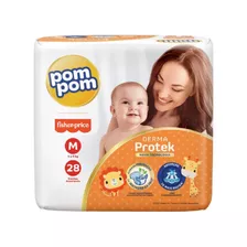 Fralda Pompom Derma Protek Jumbo Tamanho M - 28 Unidades