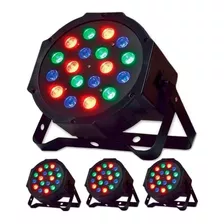 10 Canhão Refletor Led 18 Leds Rgb Bivolt Dmx Digital Strobo