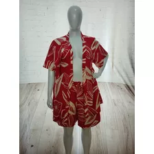 Conjunto Feminino Cropped E Kimono Blusão Praia Plus Size Gg