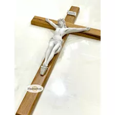 Crucifixo De Parede Mármore Com Madeira 40 Cm . Lindo !