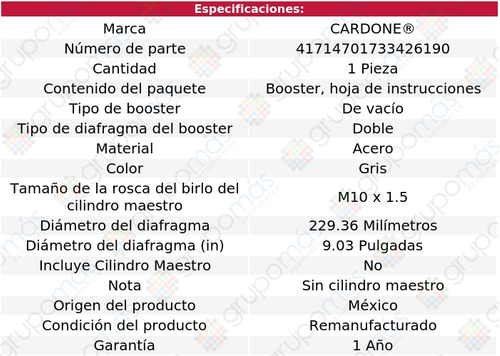 1 Booster Frenos Chevrolet Corsica 92 Al 96 Reman Foto 5