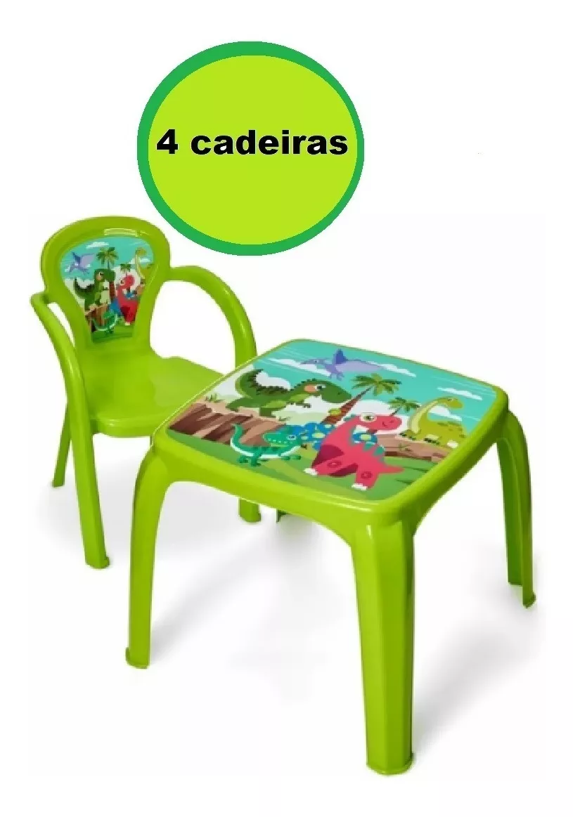 Mesinha Infantil Com 4 Cadeiras Para Crianças Pequenas Cores
