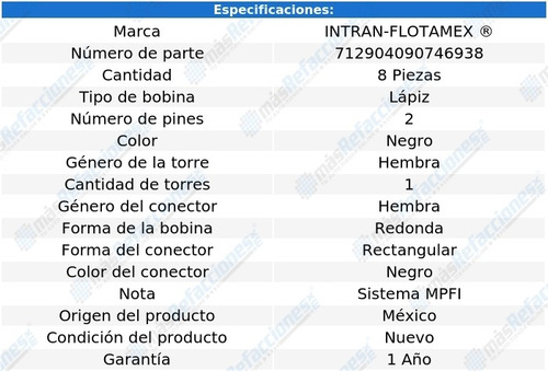 Jgo 8 Bobinas Lpiz Mercury Marauder V8 4.6l 03-04 Foto 2