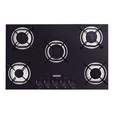 Cooktop Gas Glass Brasil 5gg 70 Tramontina Com 5 Queimadores Cor Preto 127v/220v