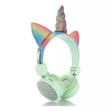 Audífonos Diadema Cristal Bt Tf Ca Unicornio Ajustable Ninos