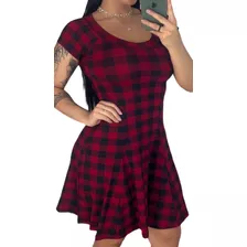 Vestido Curto Soltinho Feminino Malha Viscolycra Rodado Top