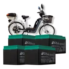 Kit 4 Reposição Gel Global 12v 15a 48v Scooter Bike Elétrica