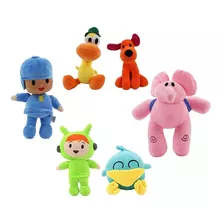 Turma Pocoyo 6 Bonecos Pelúcia Bandai Completo Pronta Entreg