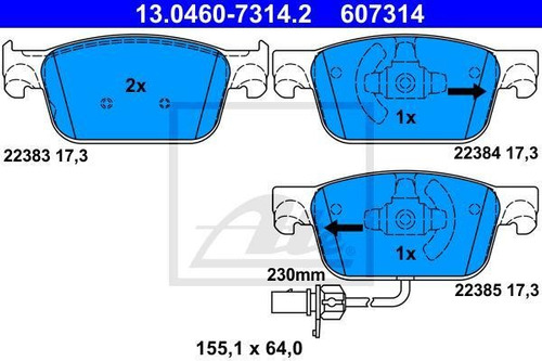 Balatas Delanteras Ate Original Audi A4 Tfsi 2.0t 2017 Foto 2