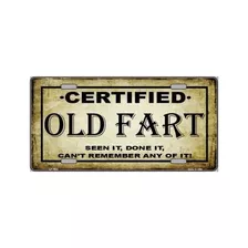 Certified Old Fart Metal Novelty License Plate Tag Lp-1...